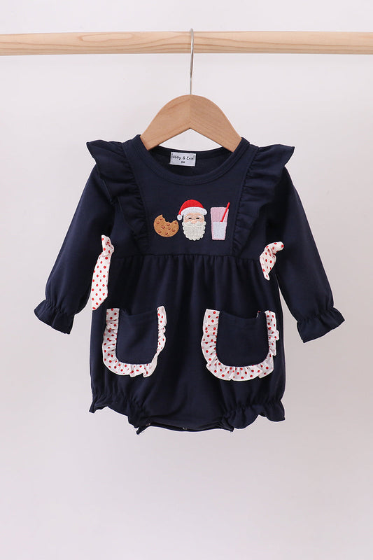 Navy Santa, Milk + Cookie Ruffe Bubble